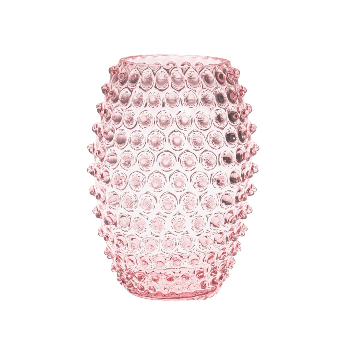 Tall Pink Hobnail Vase