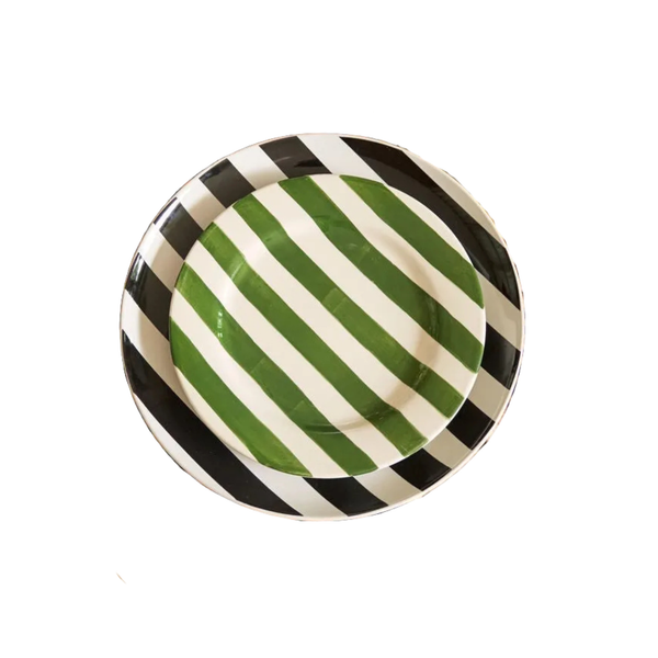 Black Stripe Dinner Plate - Between Us