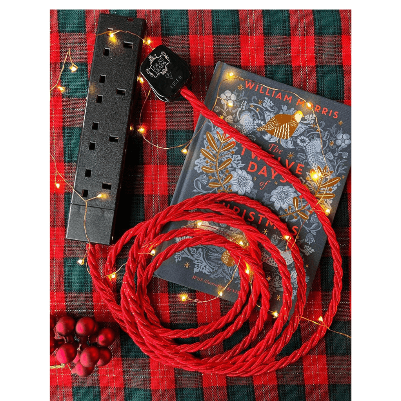 Fabric Extension Cable in Gilded Crimson