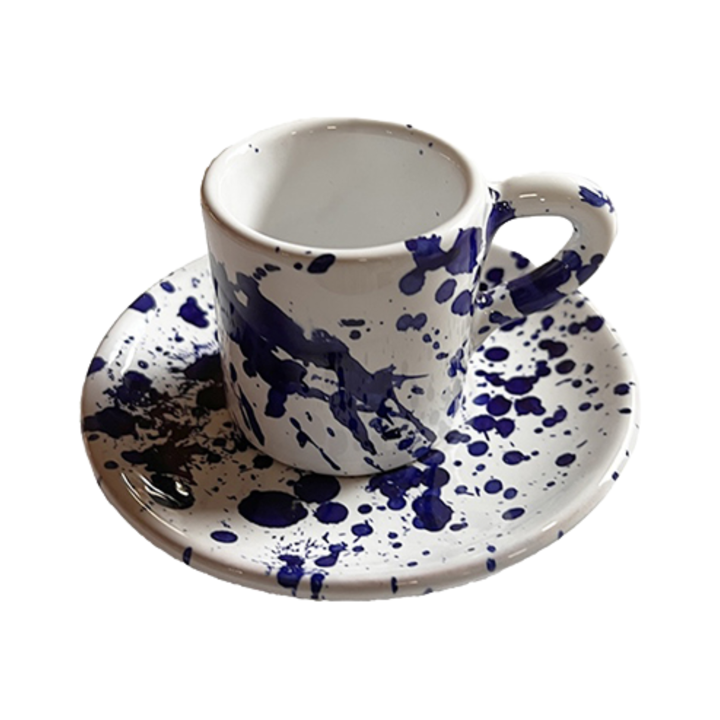 Coffee Cup And Saucer Dots Blue