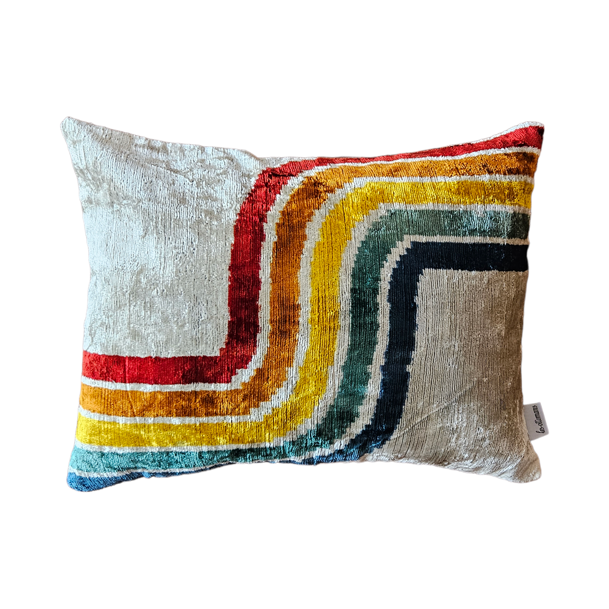 Silk Velvet Cushion - Double Side Rainbow