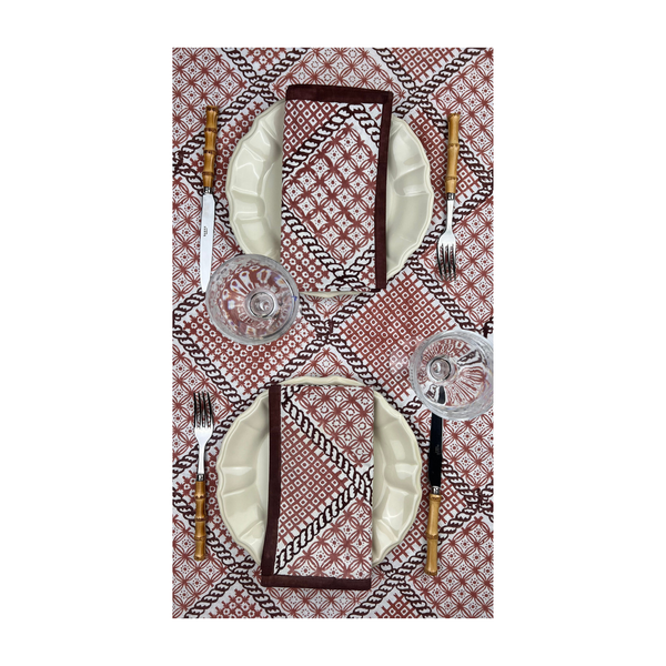 ’The Trellis’ Tablecloth - Dusty Pink & Plum