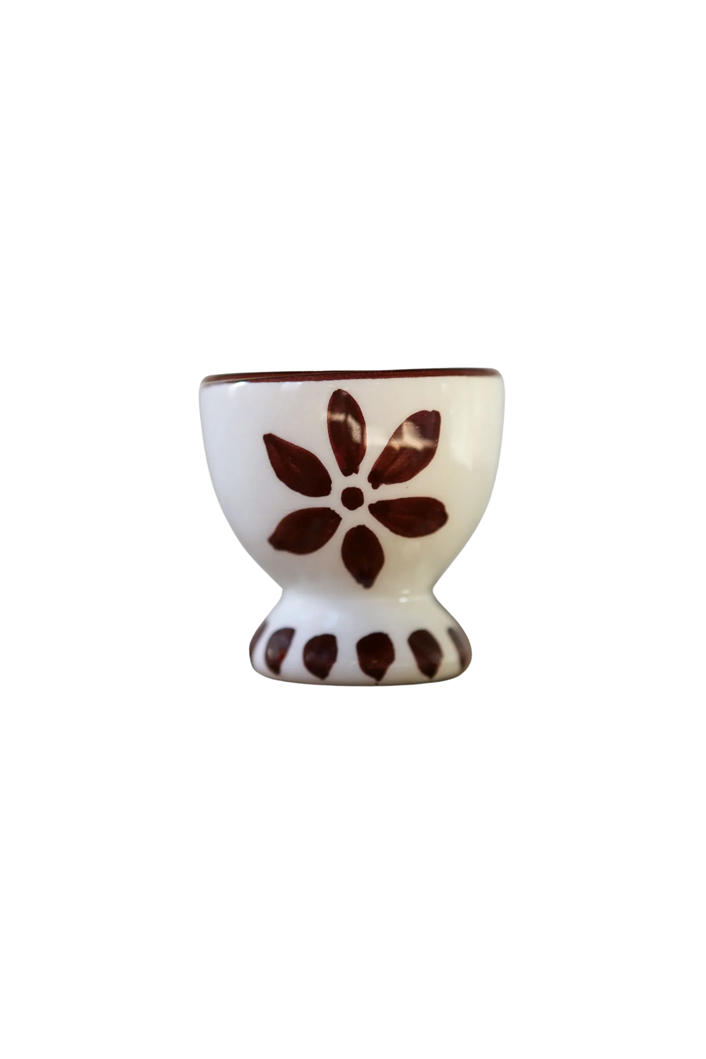 Floral Egg Cup, Espresso