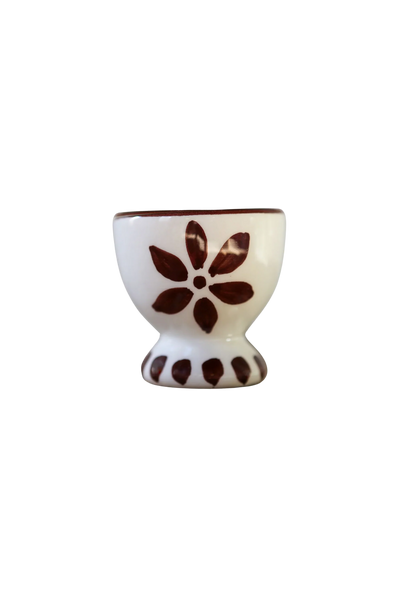 Floral Egg Cup, Espresso