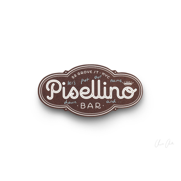 Card at Bar Pisellino Print