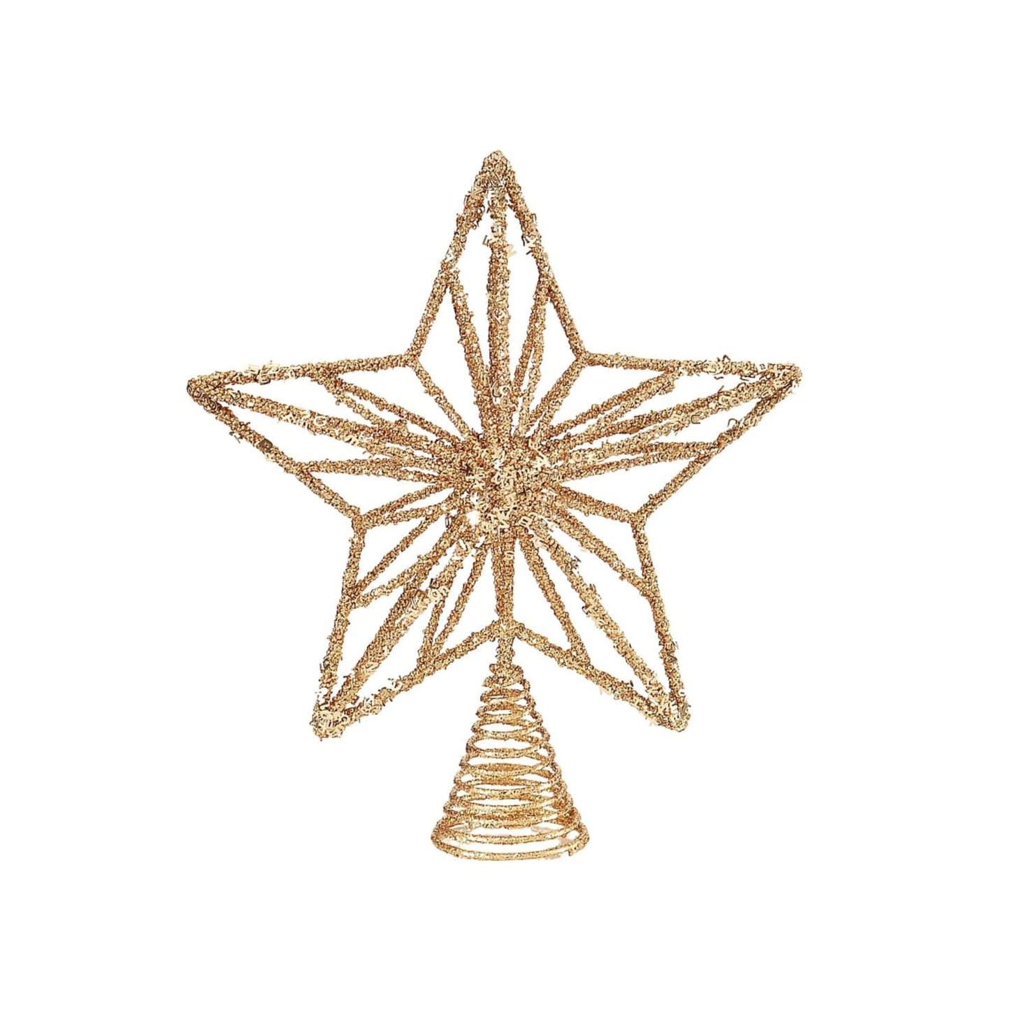 Celestial Glow: Gold Wire Star Tree Topper