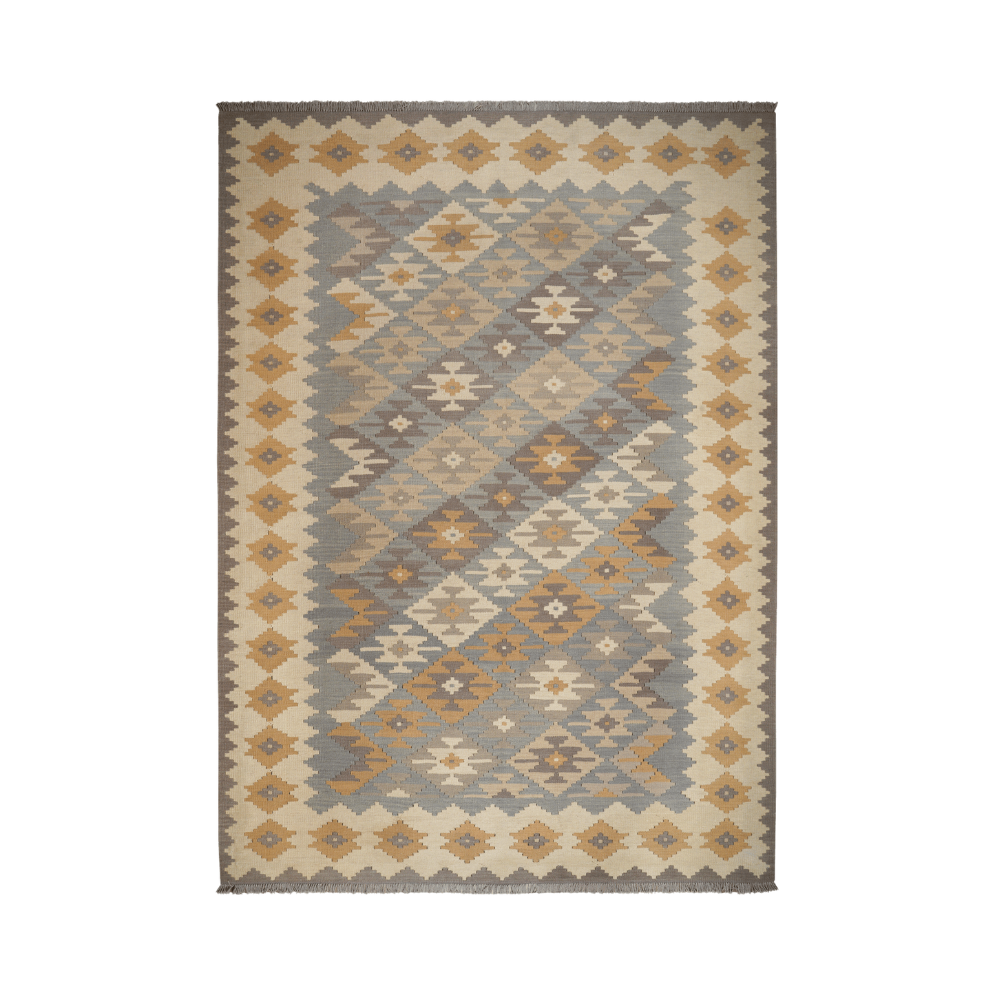 Kilim Gashgai Rug · Hand-Woven - Grey, 283x204 cm