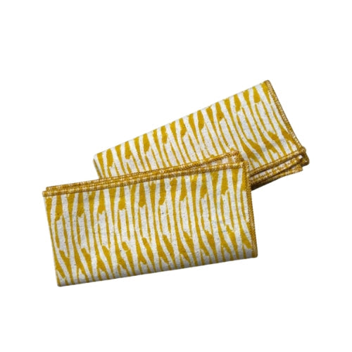 Yellow Handblock Sunny Swatches Handkerchief | Block Print