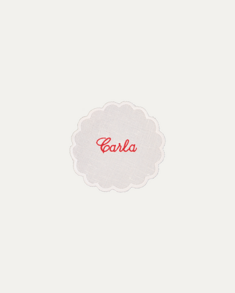 Personalized White Coaster/Bread Plate Mat