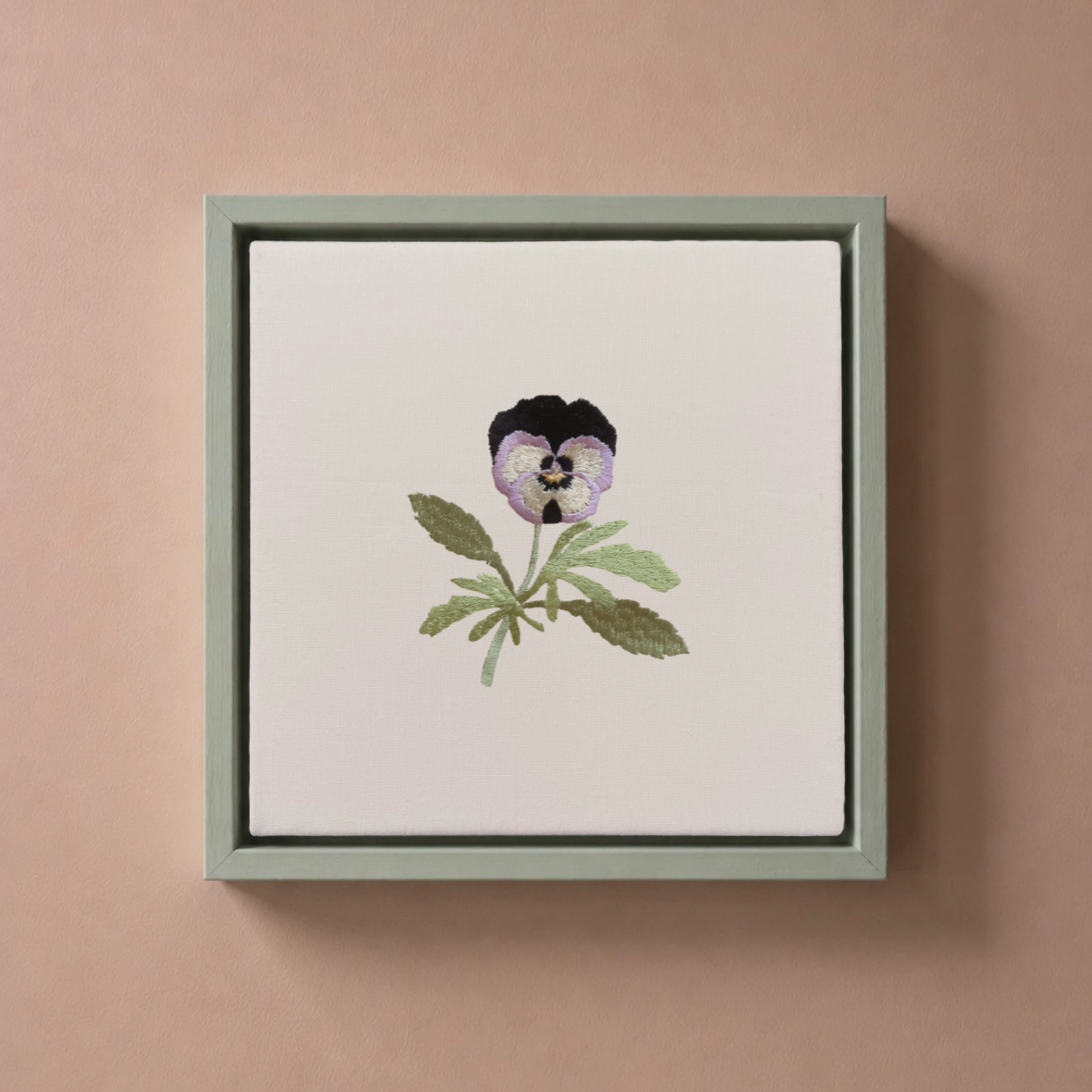 Personalised Birth Flower Embroidered Canvas