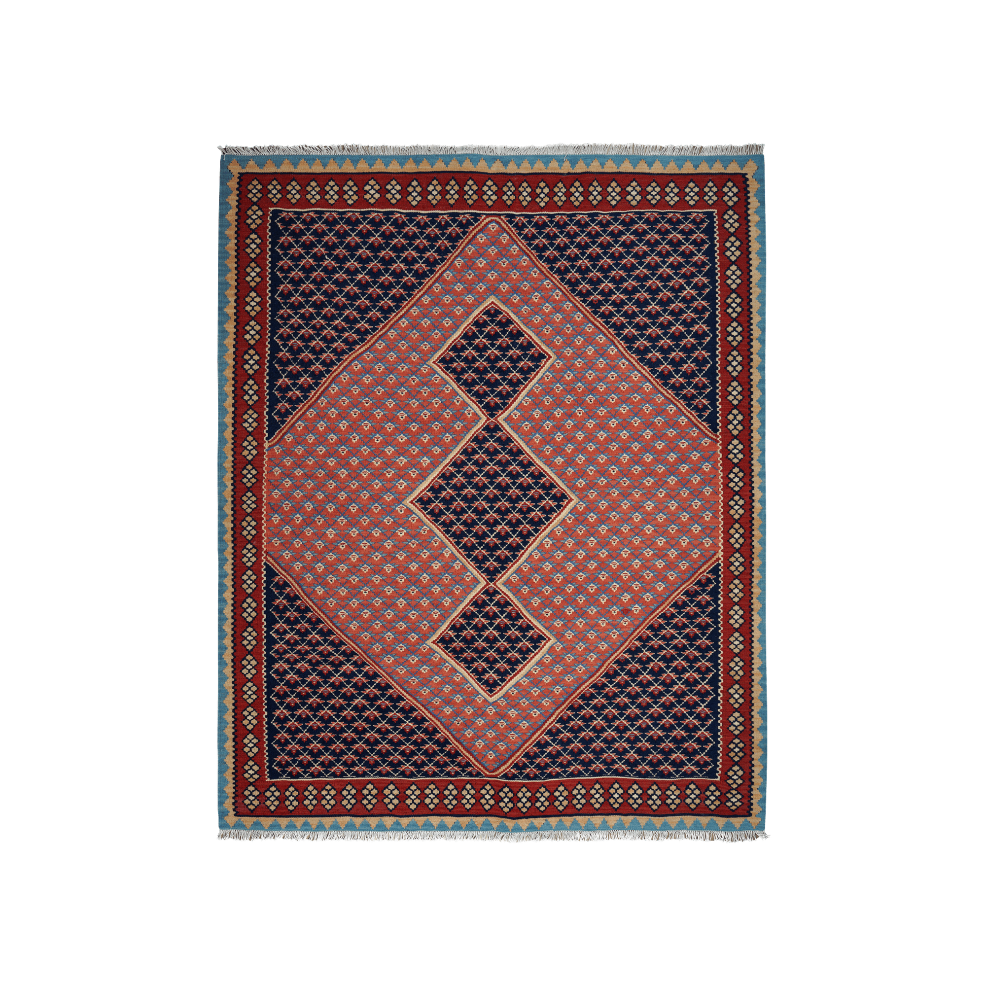 Kilim Senneh Rug · Hand-Woven - Red, 200x160 cm