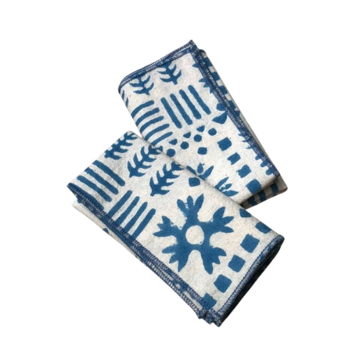 Blue Bloom Bandies Kerchief Handkerchief | Block Print