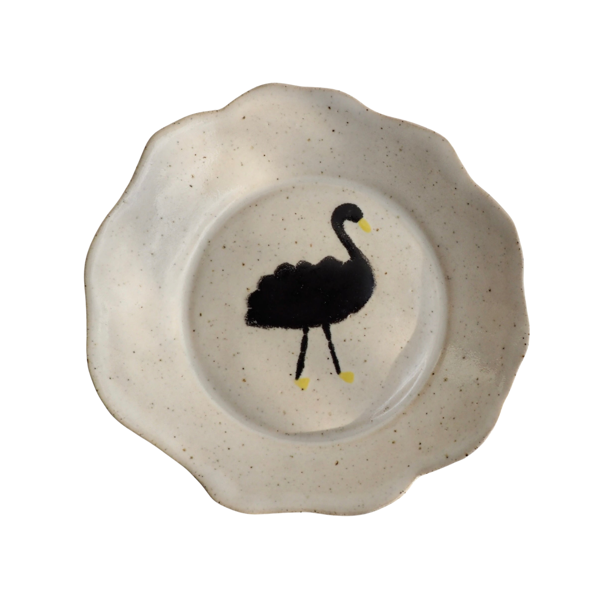 Handmade Pastel Black Swan Ceramic Plates