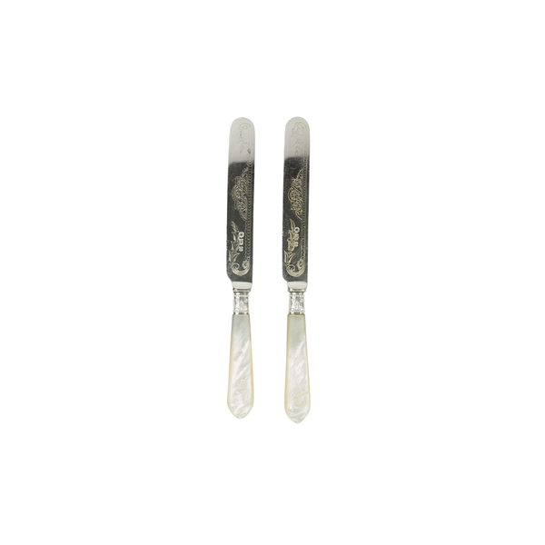 Pair of Antique Silver Plate Knives