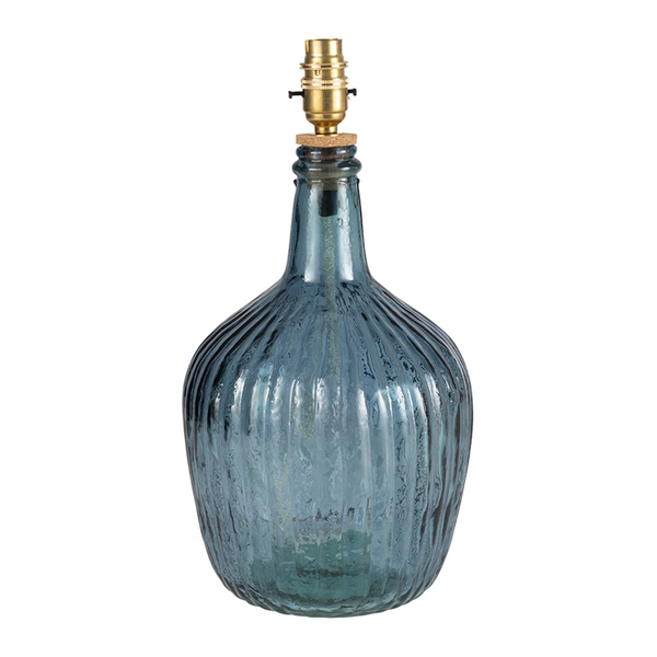 Florence Ripple Glass Table Lamp Base - Navy