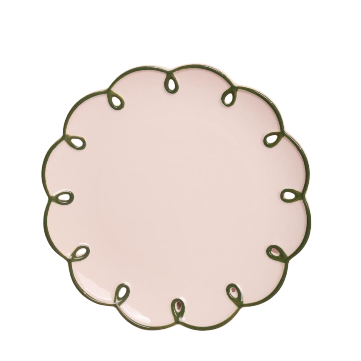 Glorious Green Scalloped Dessert Plate - Set of 4