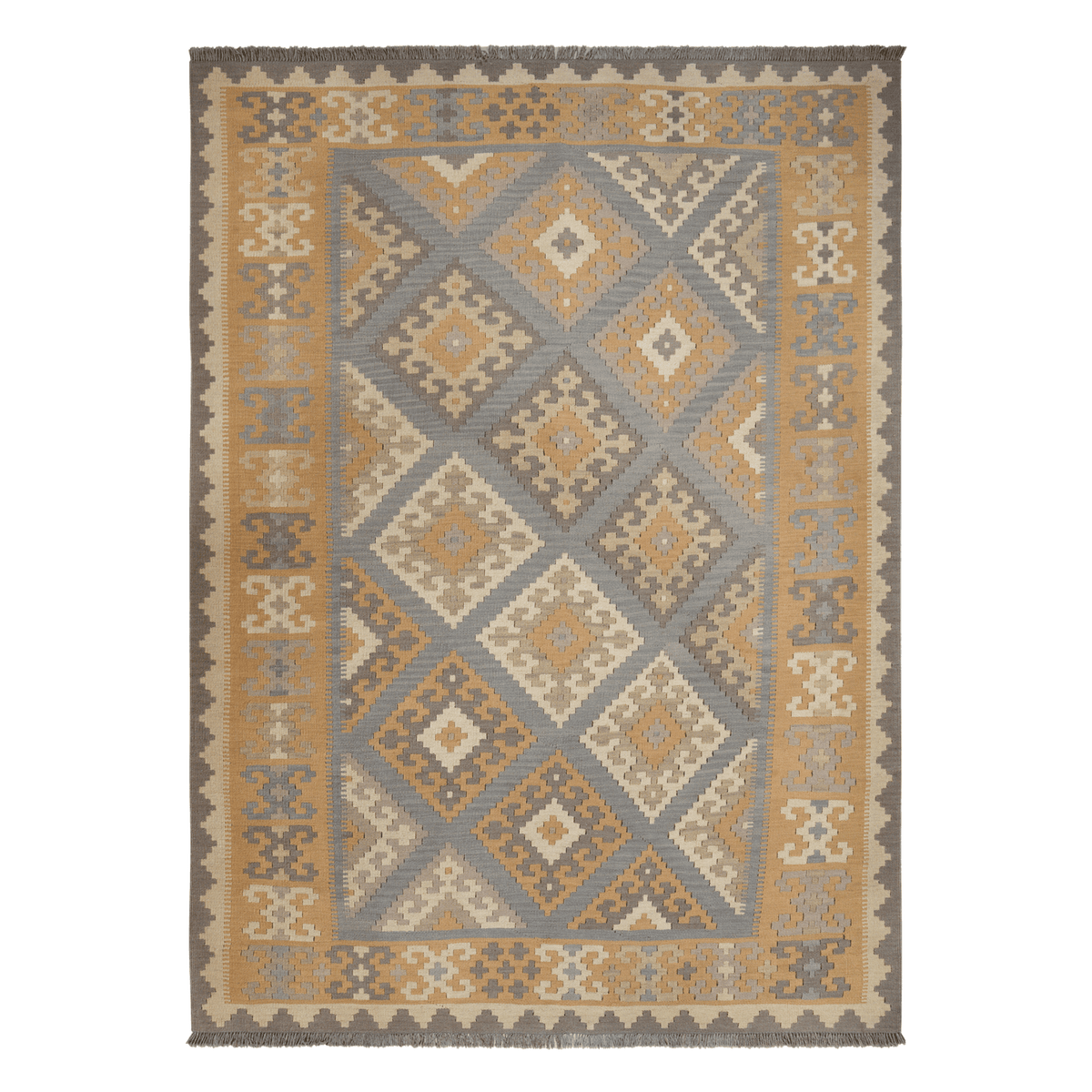 Kelim Gashgai Handwoven – Grey, 251 x 182cm
