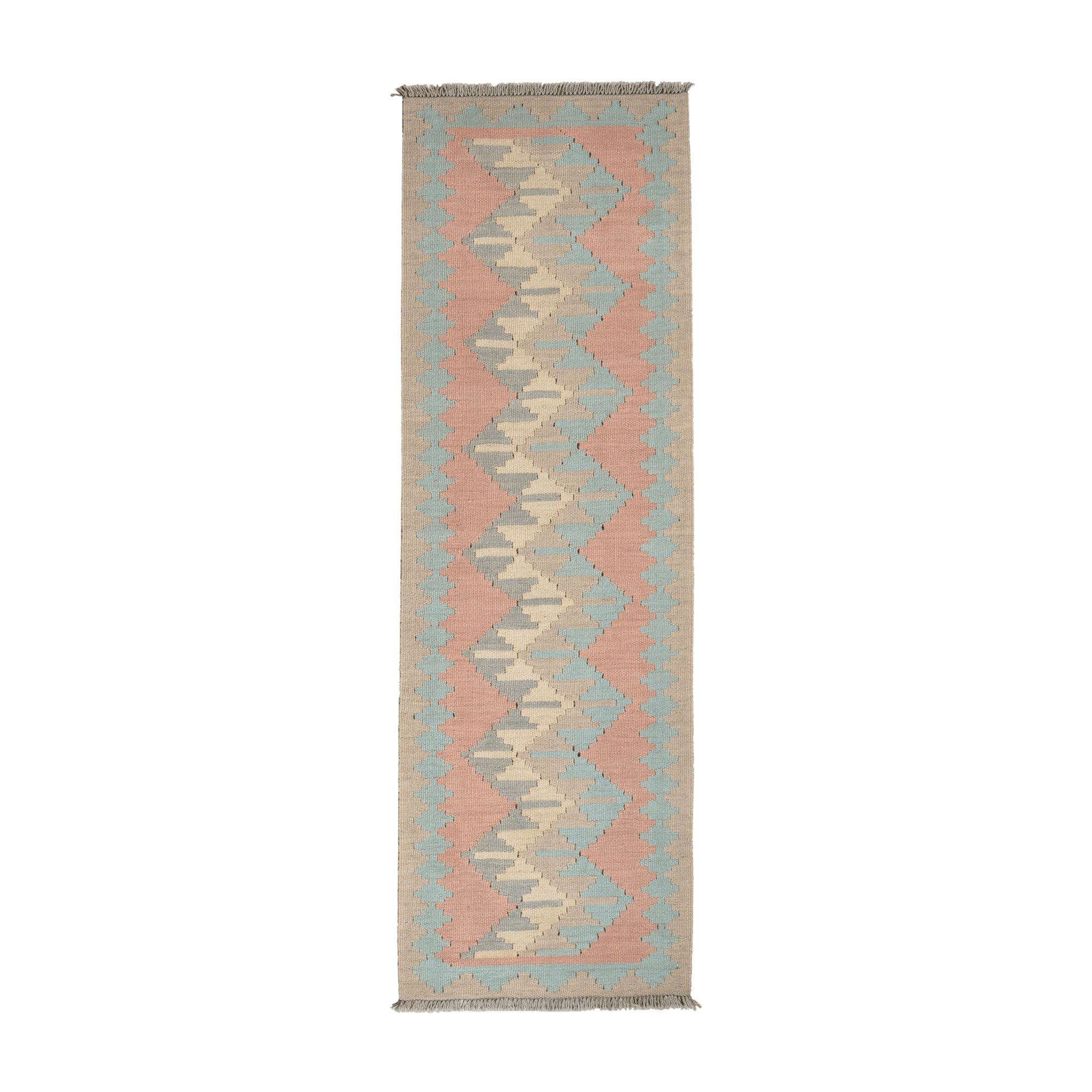 Kilim Gashgai Rug · Hand-Woven - Pink, 186x57 cm