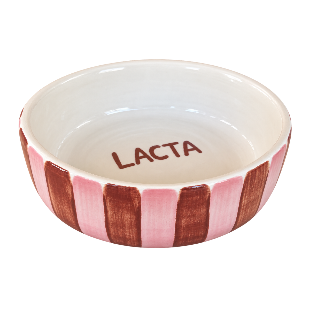 Pink & Brown Stripes Pet Bowl
