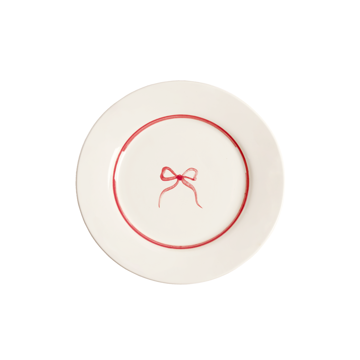 Bow Salad Plate - Dark Pink 22 cm