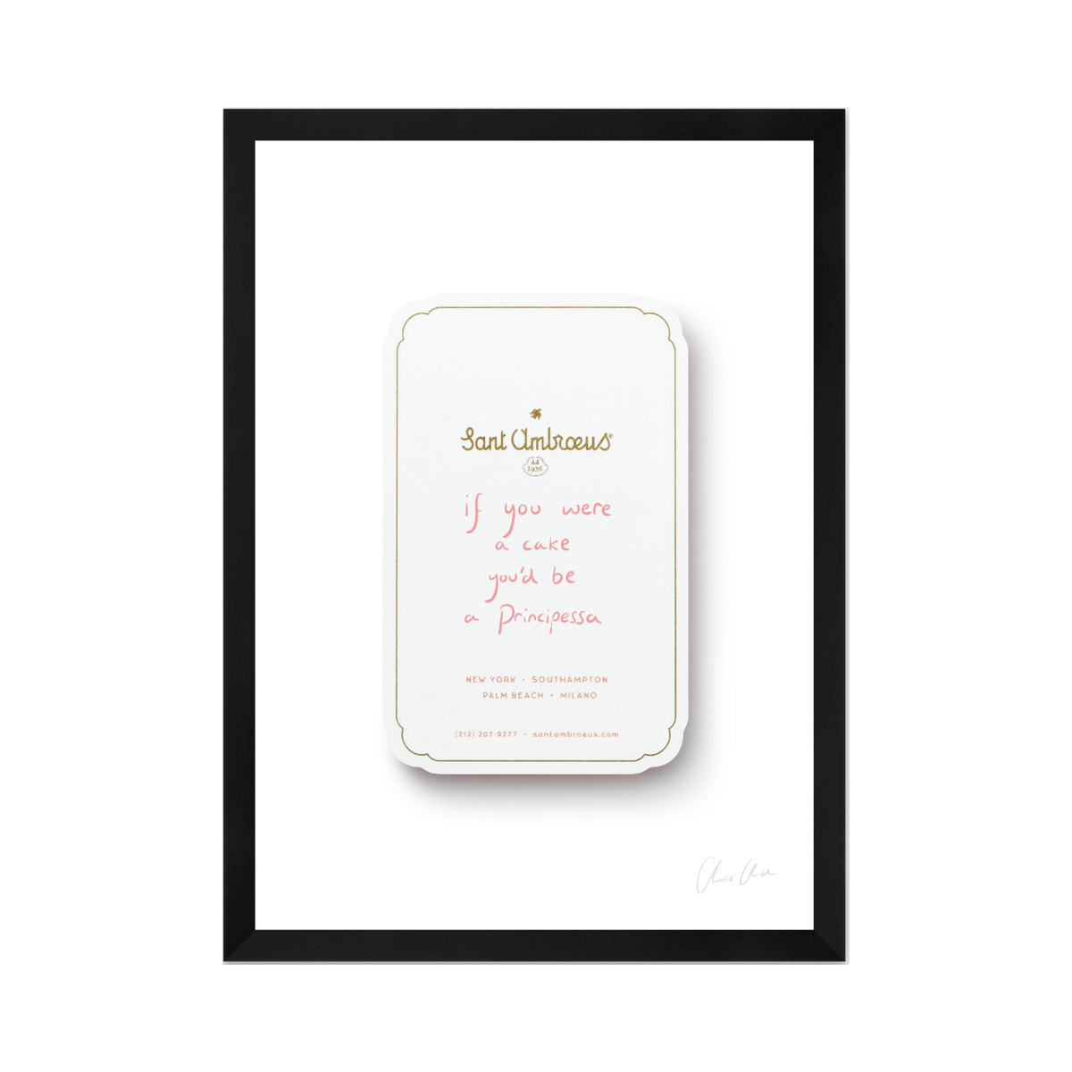 Card at Sant Ambroeus Print