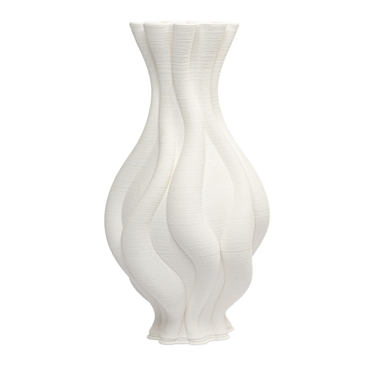 Emilie White Twisted Ceramic Vase