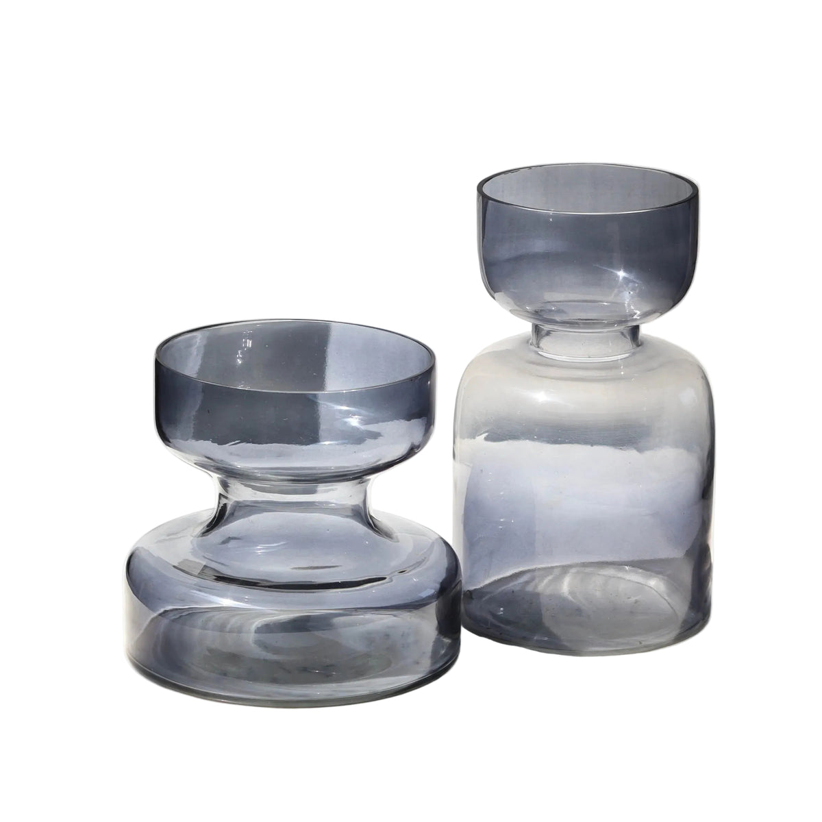 Slate Grey Handblown Glass Vase Tall, 4.72x4.72x7.87 Inch - Casa Amarosa