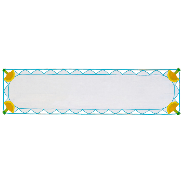 Hand Embroidered Dandelion Drift Table Runner 16.5" × 67"