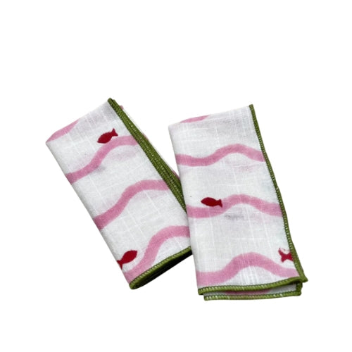 Slub Cotton Fin & Flow Kerchief | Block-Printed Cotton