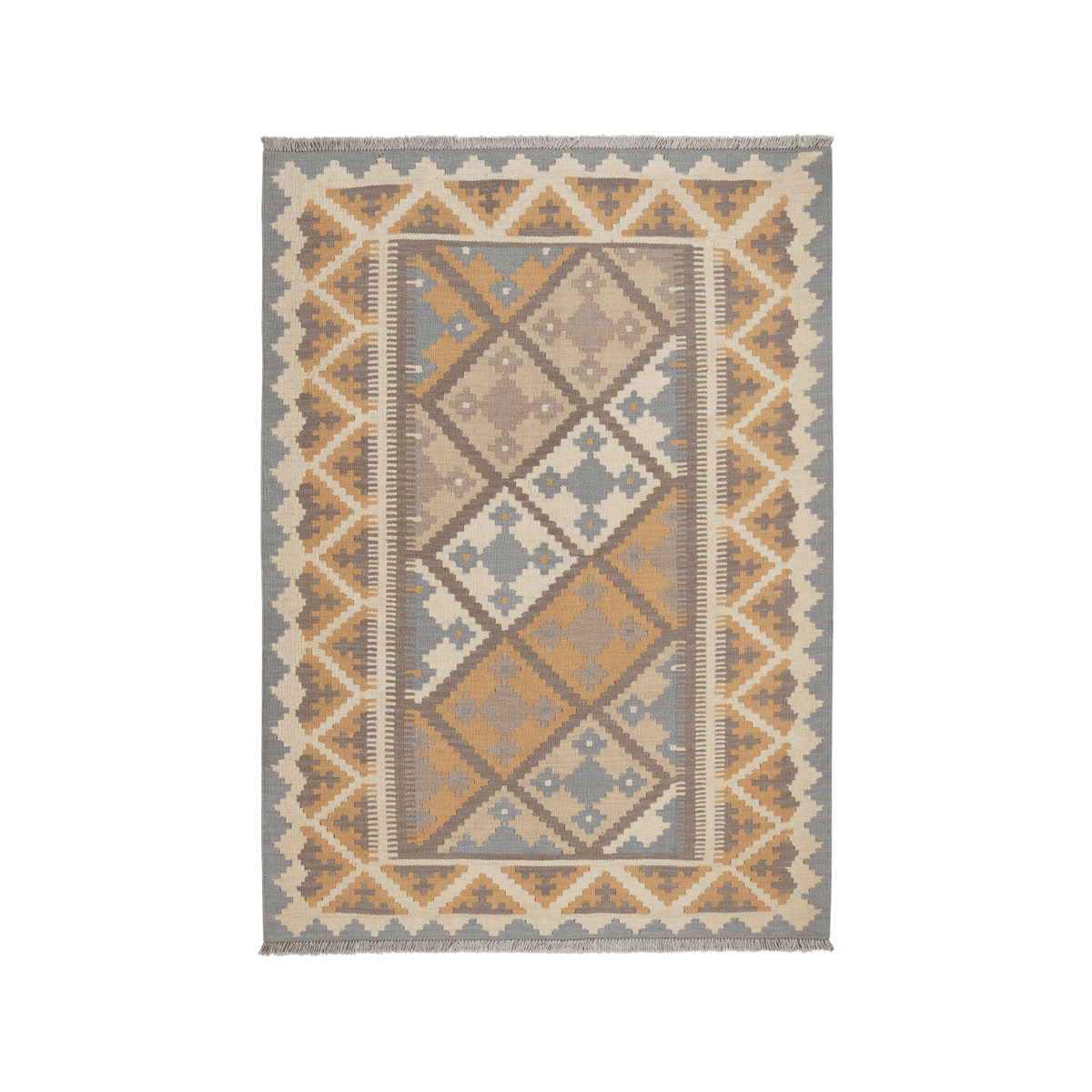 Kelim Gashgai Handwoven – Grey, 178 x 126cm