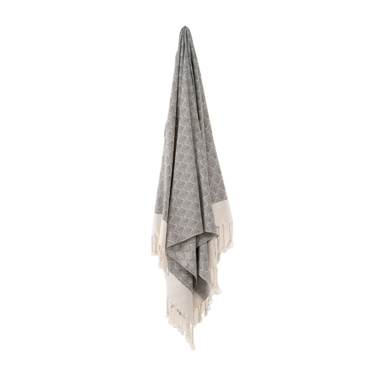 Mute Eloquence Pure Cotton Bath Towel (Peshtemal) In Slate Grey