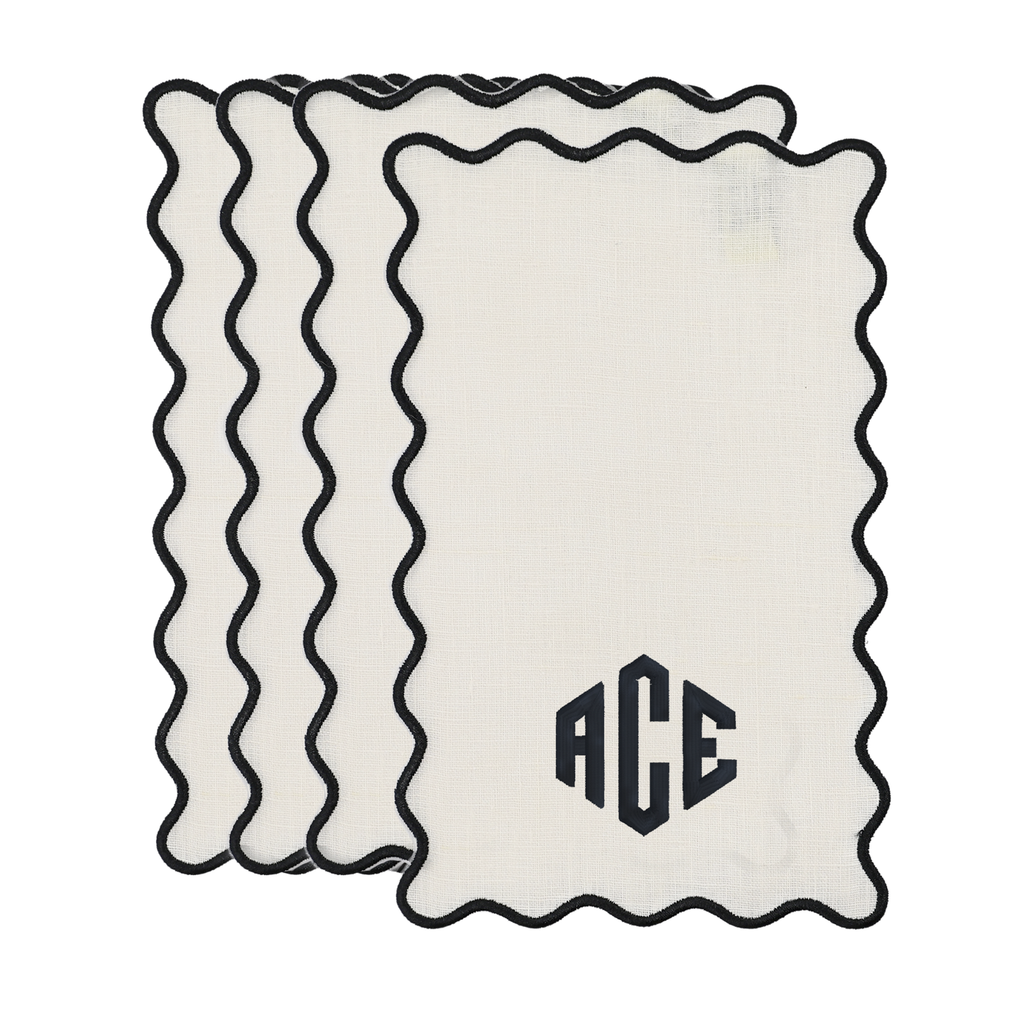 The Vivienne Rectangle Cocktail Napkins - Cream