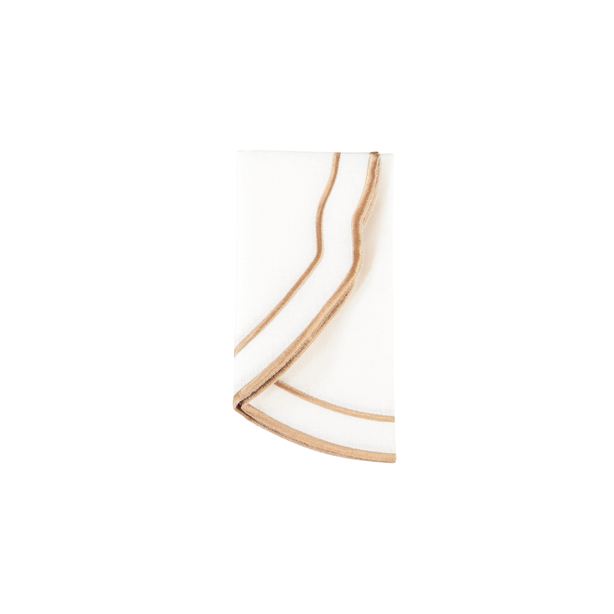 Lune Napkin, White with Beige