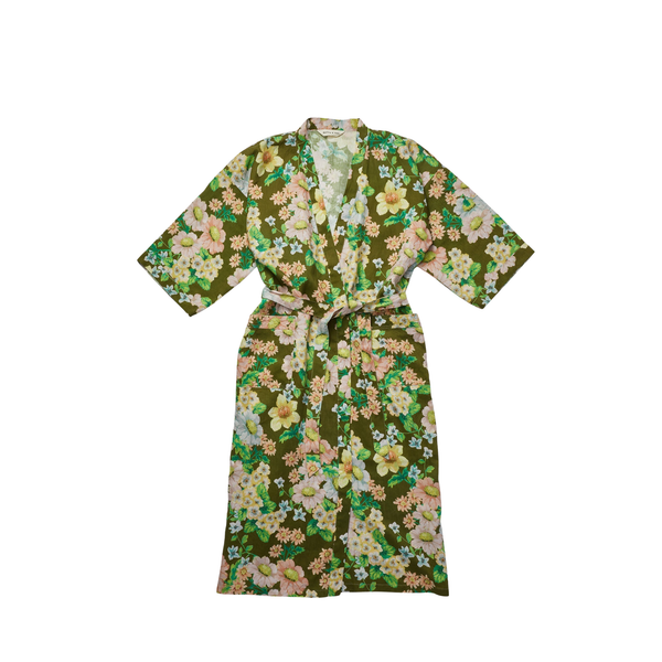 Buttercup Olive Linen Robe