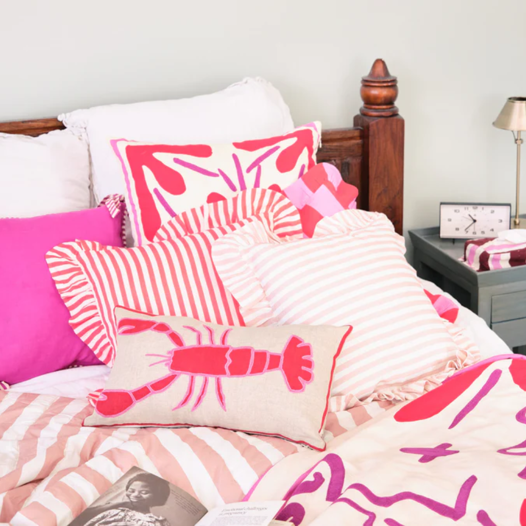 Blush Candy Stripe Cushion Cover