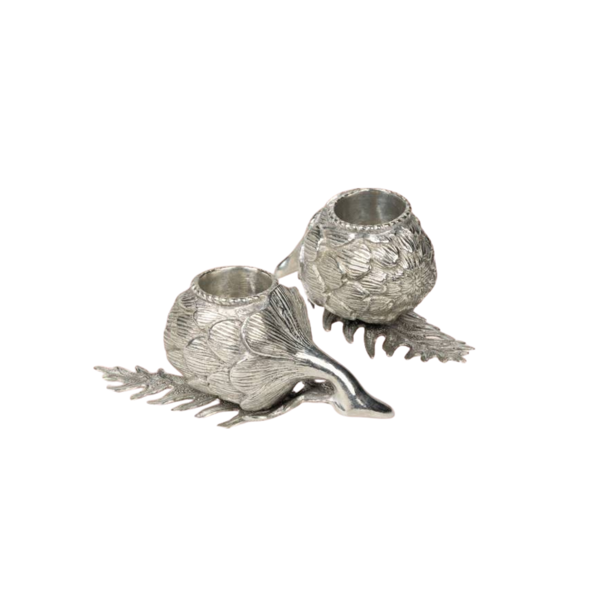 Pewter Artichoke Candleholder - Set Of 2