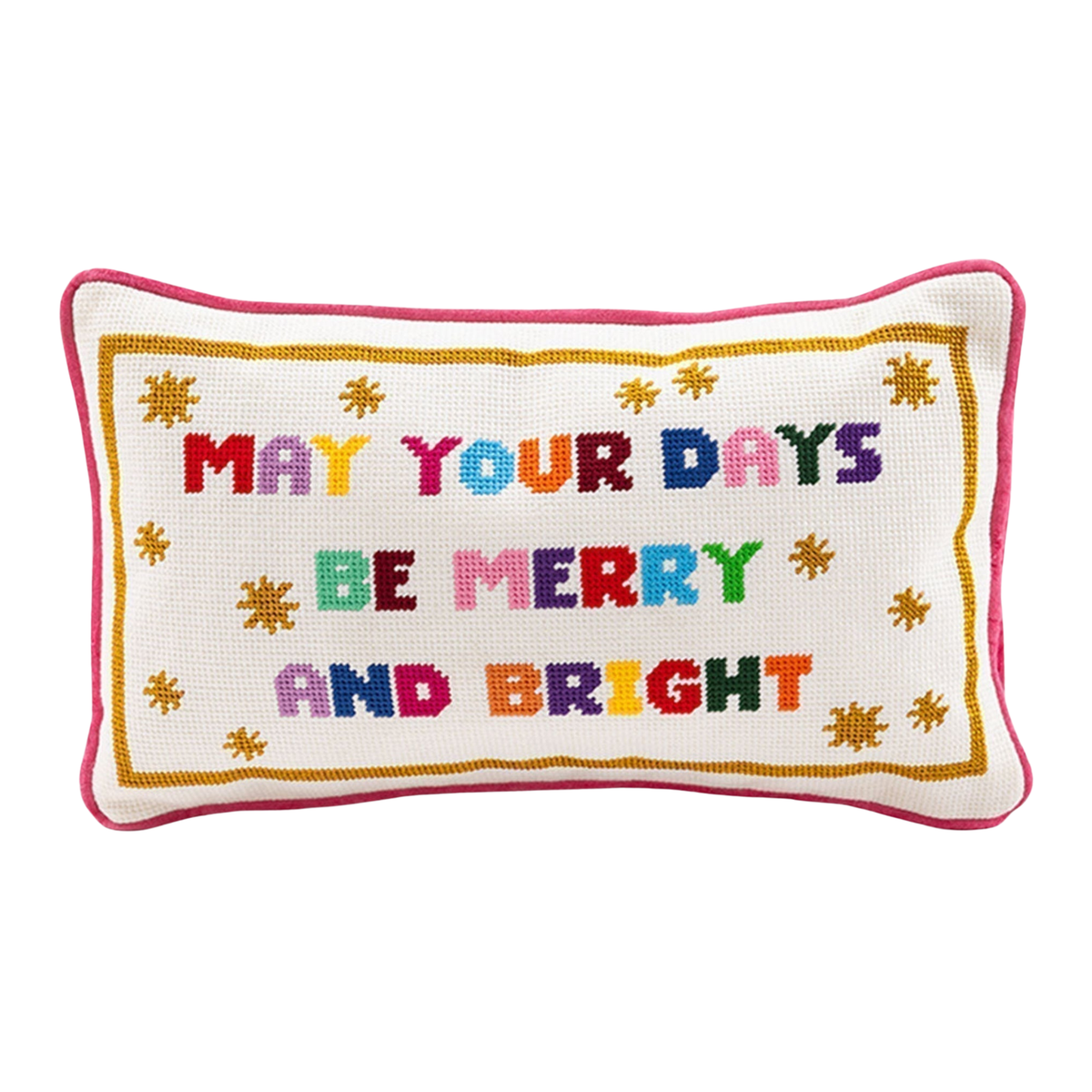 Merry & Bright Needlepoint Pillow