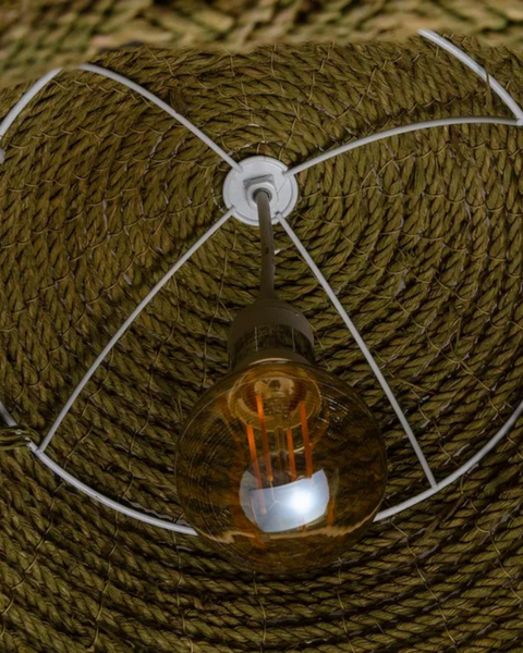 Green Plant-Fibre Pendant Light, 43 x 43 x 52 cm