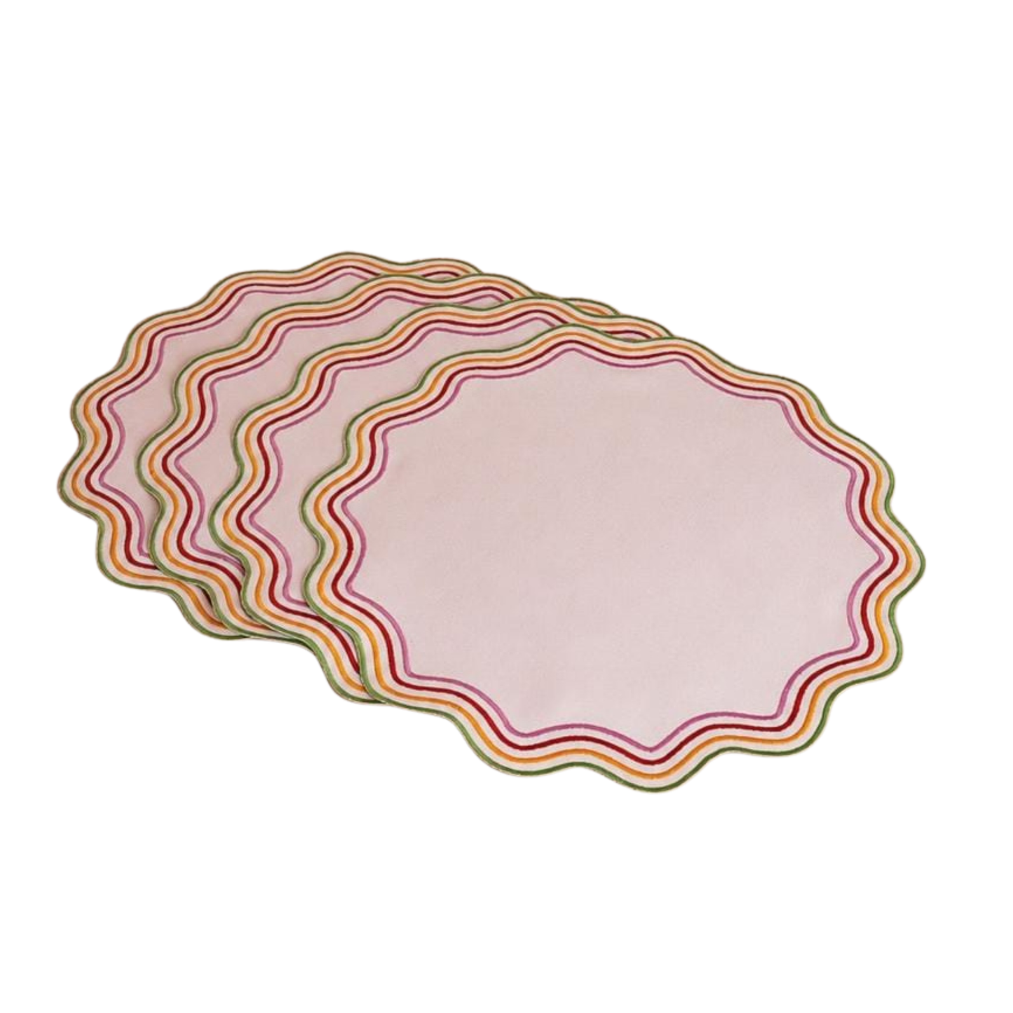 Alice Multi Coloured Trim Placemats - Set of 4