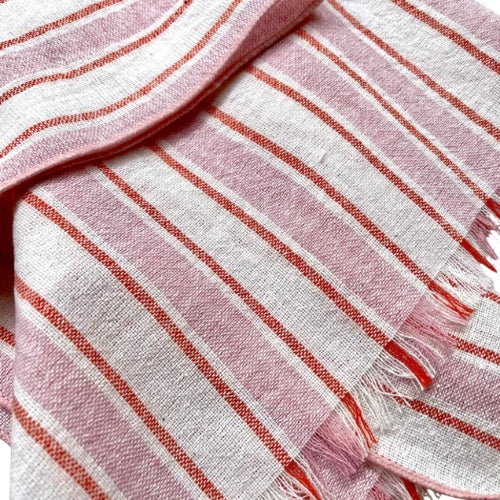 Pink Plate Pat Tea Towel | Block-Printed Cotton
