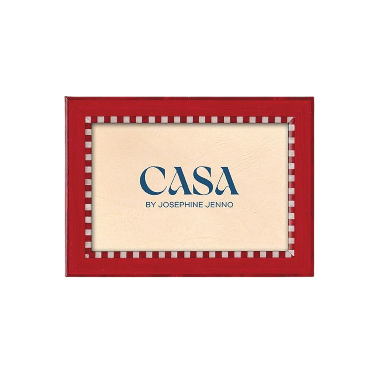 Red and White Striped Marquetry Photo Frame 7 x 5