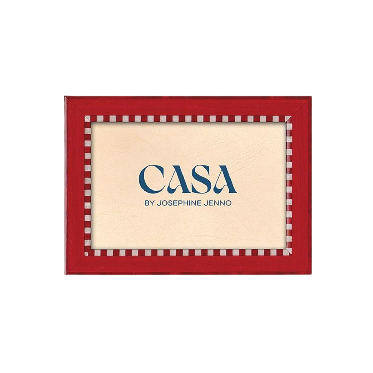 Red and White Striped Marquetry Photo Frame 7 x 5