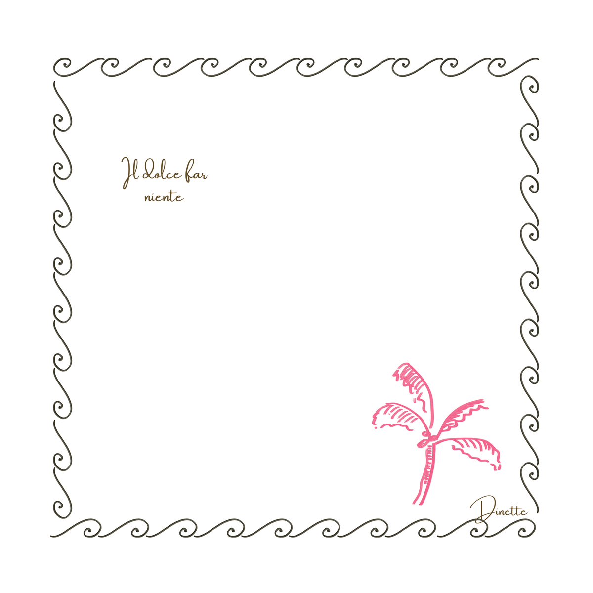 The Palm and the Snake - Set of Two Linen Lunch Napkins