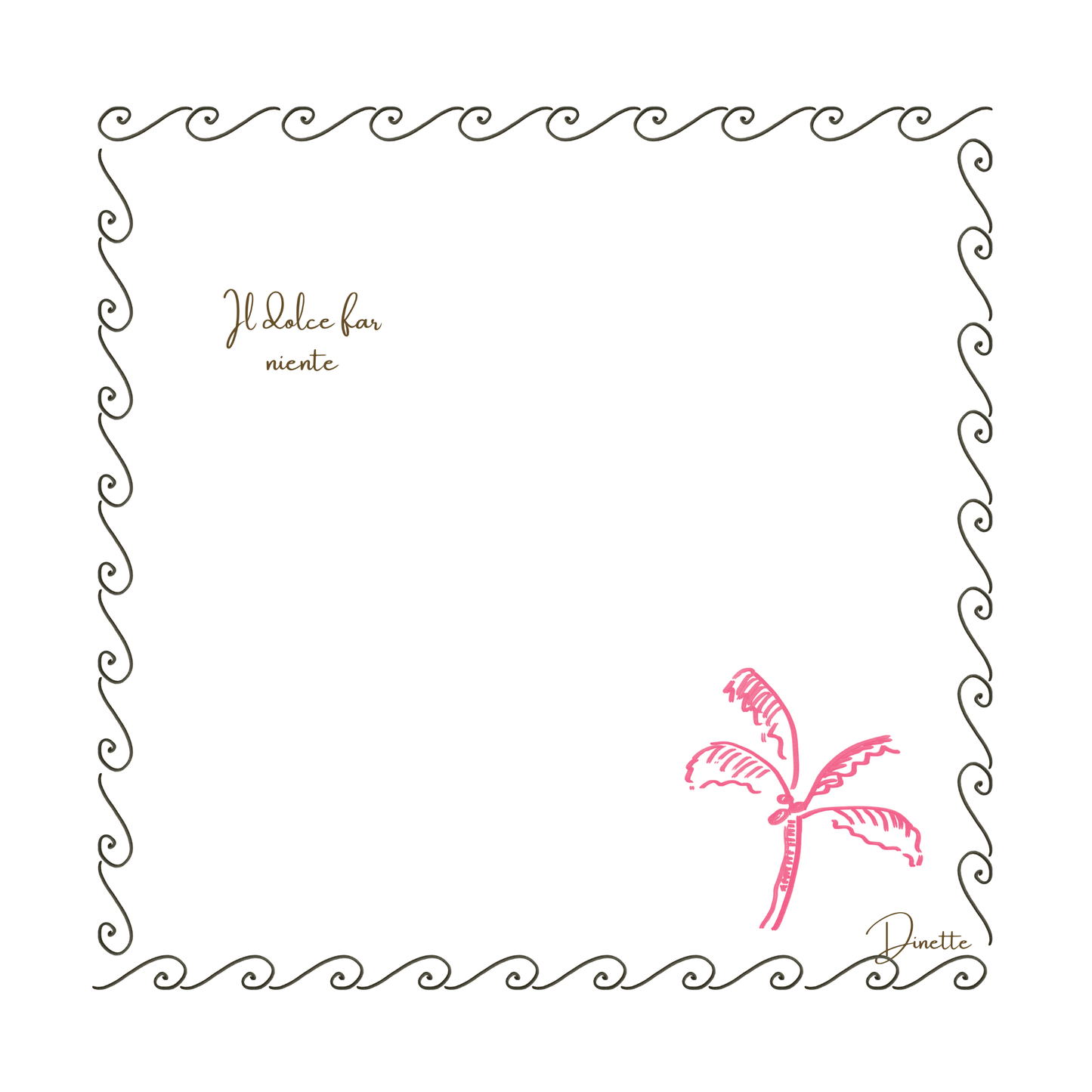 The Palm and the Snake - Set of Two Linen Lunch Napkins