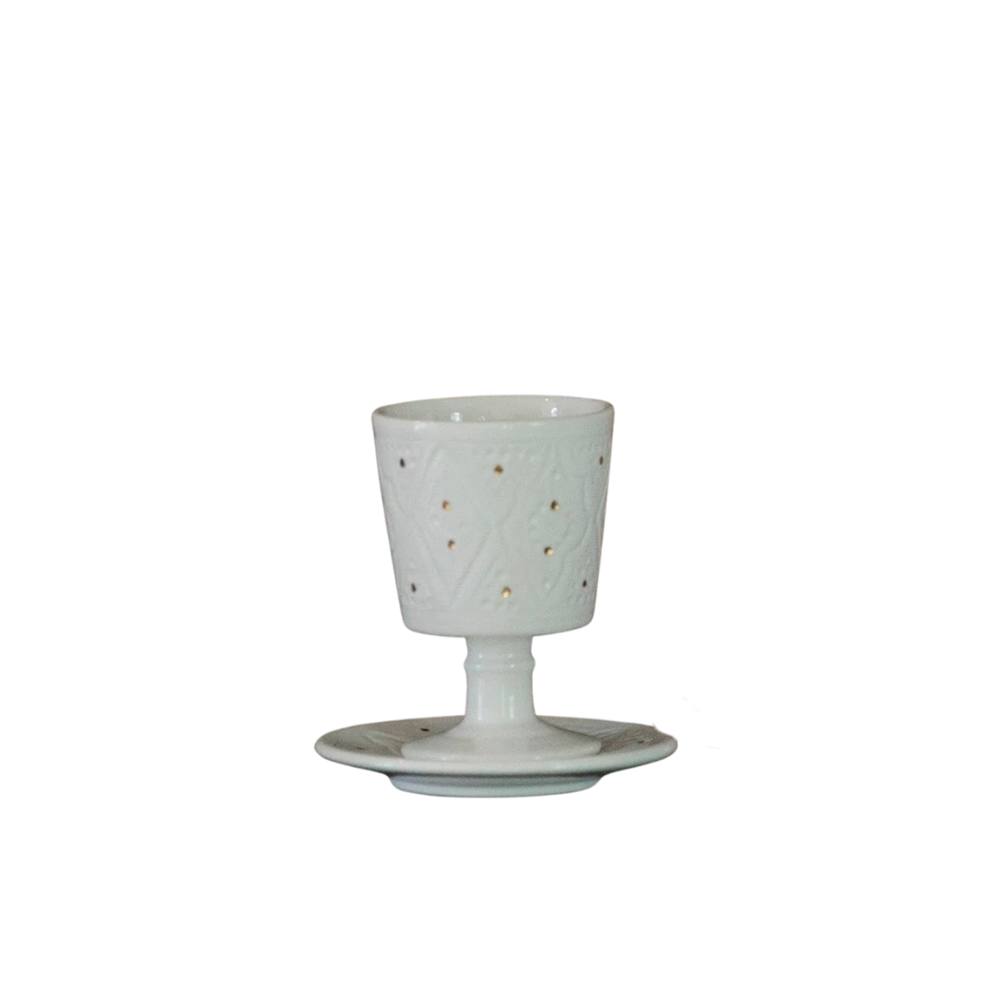 Kiddush Glass - White Gold Imprint