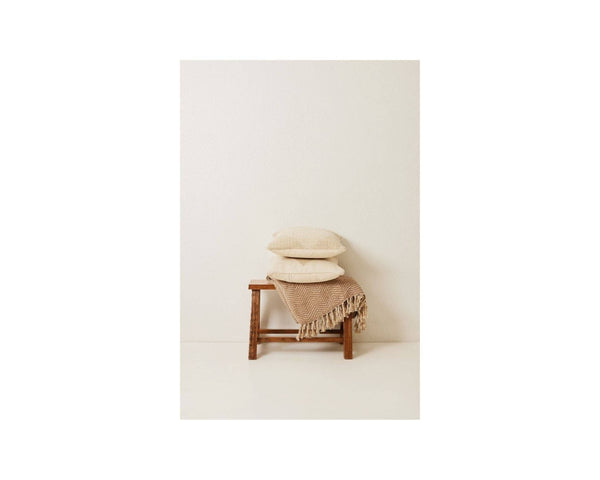 Diagonal Stripe Wool Pillow | Biscotti | Without Filler