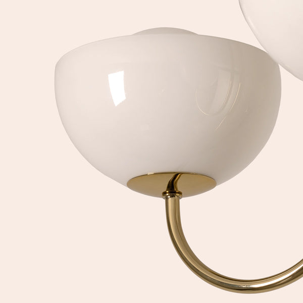 Brass 3 Light Dome Ceiling Light