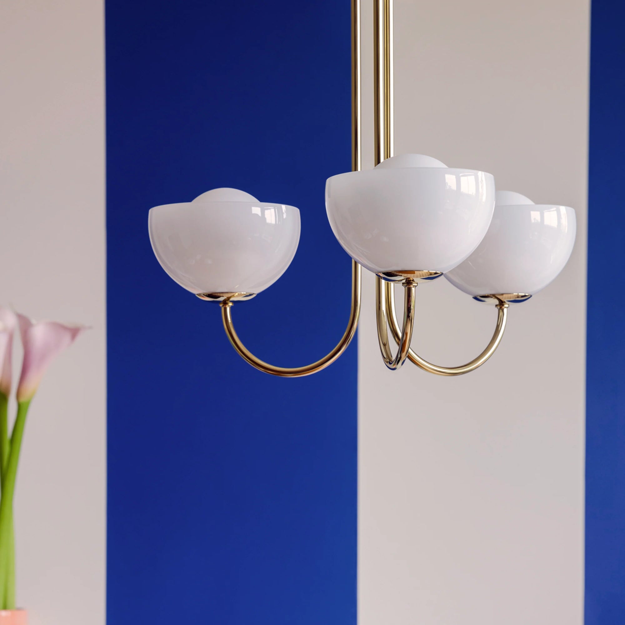 Brass 3 Light Dome Ceiling Light