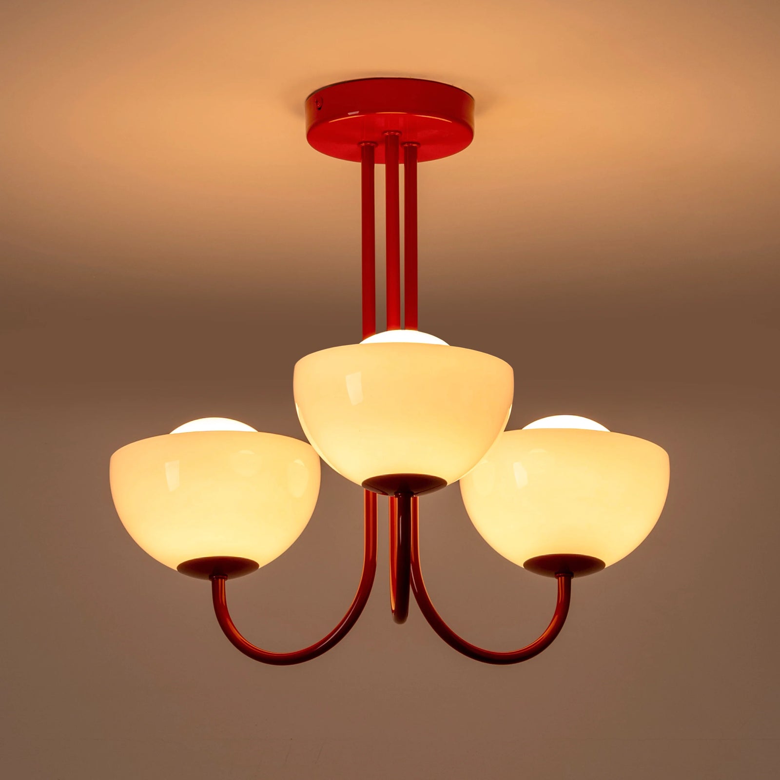 Jam Red 3 Light Dome Ceiling Light