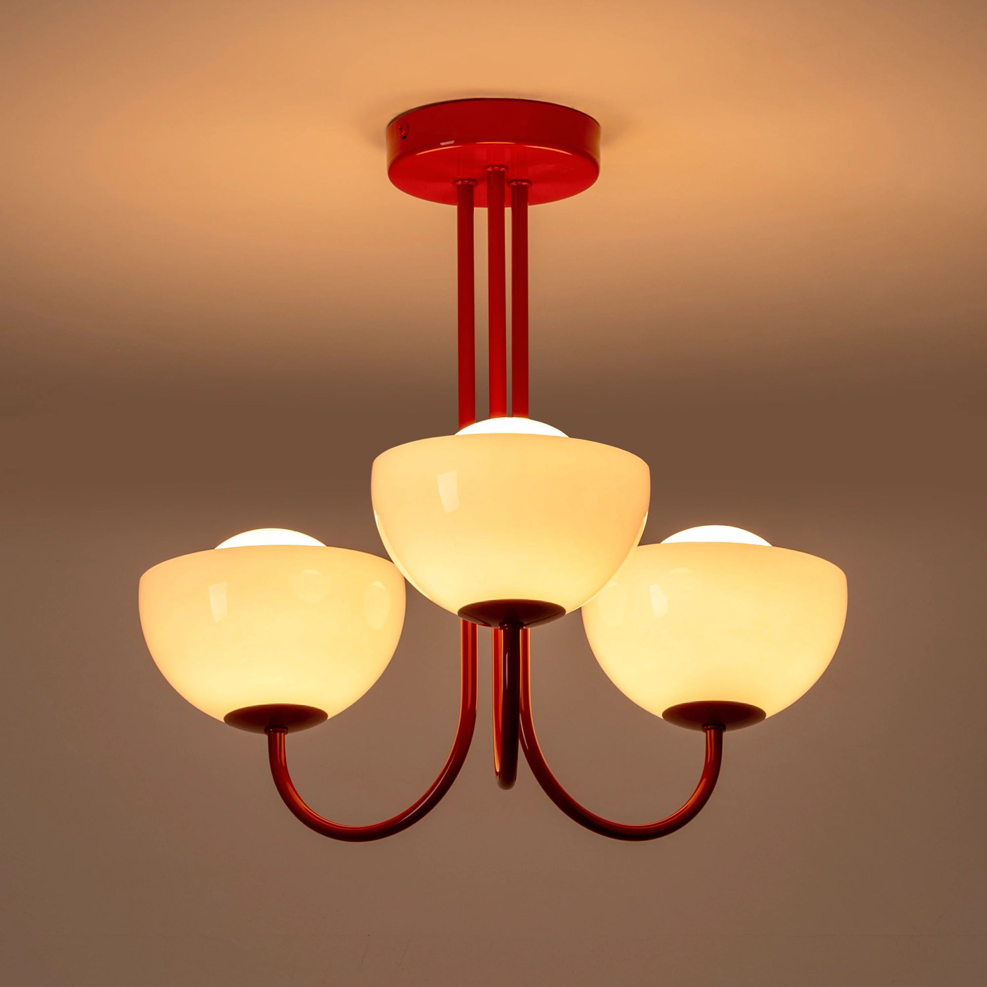 Jam Red 3 Light Dome Ceiling Light
